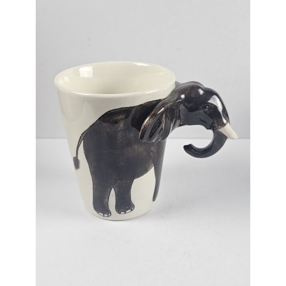 World Market 3D Elephant Trunk Handle Coffee Mug Animal Nature Thailand
